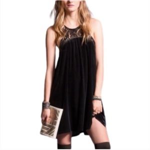 Urban Outfitters Ecote Studded Velvet Lace Trapeze Dress - Small